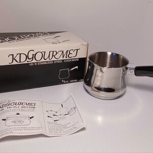 Vintage NOS K.D. GOURMET 18/8 Stainless Steel 5/8 Qt Warmer Pot - MADE IN KOREA